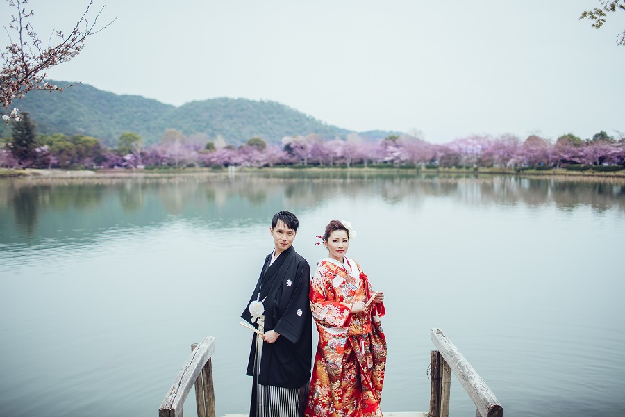 大覚寺　大沢池4月上旬